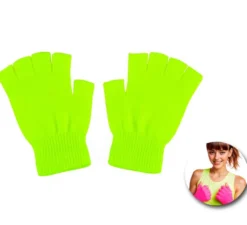 Guanti corti senza dita fluo in vari colori per adulto