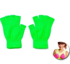 Guanti corti senza dita fluo in vari colori per adulto