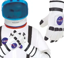 Guanti da astronauta per adulti in bianco e nero