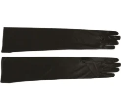 Guanti di raso neri 51 cm.