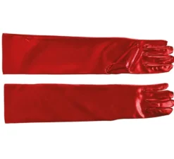 Guanti lunghi colore rosso 44 cm