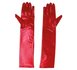 Guanti lunghi colore rosso 44 cm