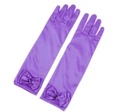 Guanti lunghi per bambini con fiocco in vari colori