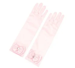 Guanti lunghi per bambini con fiocco in vari colori