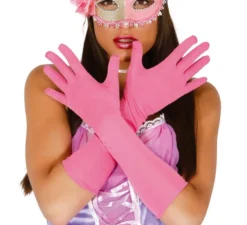 Guanti lunghi rosa 45 cm