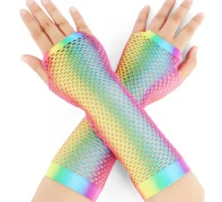 Guanti senza dita Snood lunghi arcobaleno sfumato