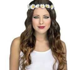 Hippie lunga parrucca castagna