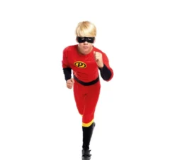 Incredibile costume da festa da eroe rosso per bambino