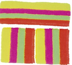 Kit aerobica per adulti: 2 braccialetti e nastro neon