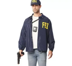 Kit agente FBI per adulti: giacca e berretto