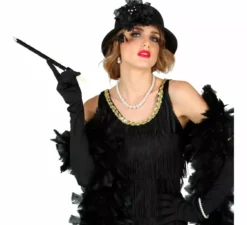 Kit anni '20: collana di perle con strass, orecchini e braccialetto