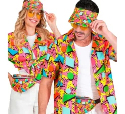 Kit anni '80: marsupio e visiera multicolor