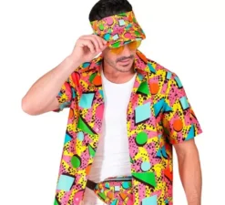 Kit anni '80: marsupio e visiera multicolor