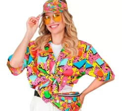 Kit anni '80: marsupio e visiera multicolor