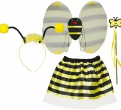 Kit ape per bambini: fascia per capelli, ali, bacchetta e gonna