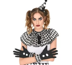 Kit Arlecchino Pierrot: Mini Cappello, Guanti e Collare