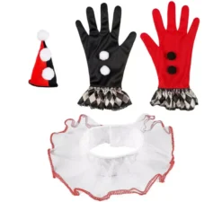 Kit Arlecchino Rosso e Nero: Cappellino, Guanti e Collare