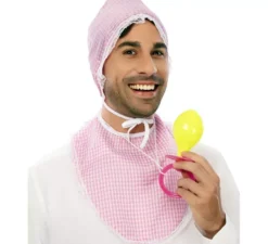 Kit Baby Rosa Adulto: Cappellino, bavaglino e ciuccio