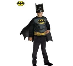 Kit Batman nero e giallo: top e maschera
