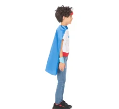 Kit blu da supereroe per bambini: maschera, mantello e cintura