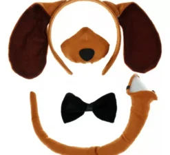 Kit cane marrone: fascia, naso, farfallino e coda