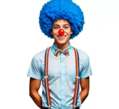 Kit clown arcobaleno adulto: bretelle e papillon