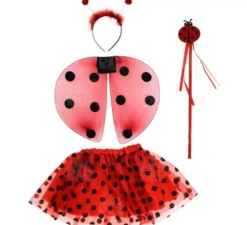 Kit Coccinella per Bambina: Cerchietto, Ali, Bacchetta e Tutù