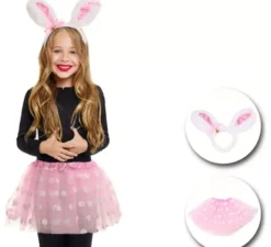 Kit coniglietto a pois per bambini: tutù e fascia per capelli