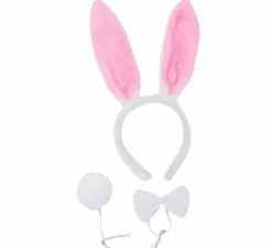 Kit coniglietto bianco: orecchie, papillon e coda