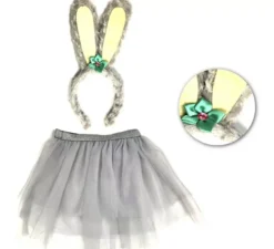 Kit Coniglio Grigio per Bambini: Tutù e Cerchietto