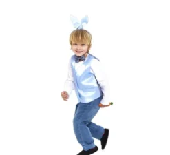 Kit coniglio scozzese per bambini: gilet, fascia per capelli, papillon e carota