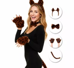 Kit con stampa leopardata per donna