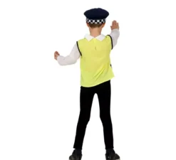 Kit costume da poliziotto per bambini: gilet, cappello e maglietta