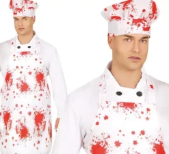 Kit Cuoco: Cappello e Grembiule con Sangue 55x70 cm