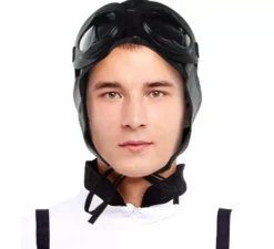 Kit da aviatore per adulti: cappello e occhiali neri