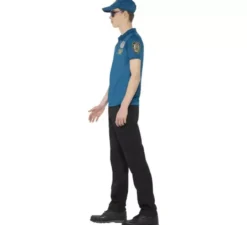 Kit da Costume o polizia per uomo: camicia, berretto e occhiali