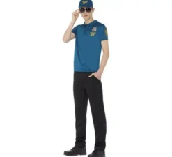 Kit da Costume o polizia per uomo: camicia, berretto e occhiali