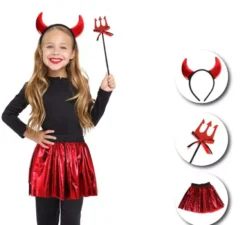 Kit da diavolo per bambini: tutù, cerchietto e mini tridente