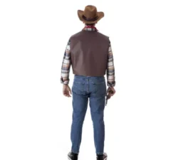 Kit da pistolero da cowboy per uomo: gilet, bandana e cappello