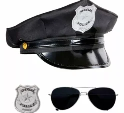 Kit da poliziotto per adulti: berretto, occhiali e distintivo