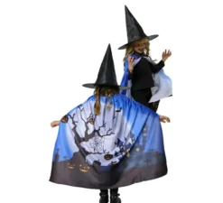 Kit da strega della casa stregata per bambini: mantello e cappello