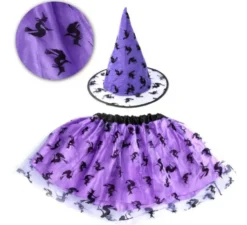 Kit da strega lilla: tutù e cappello