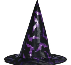 Kit da strega per bambini nero e lilla: mantello e cappello