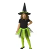 Kit da strega per bambini: tutù verde e cappello