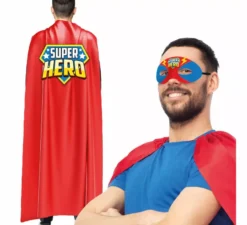 Kit da supereroe adulto: mantello e maschera