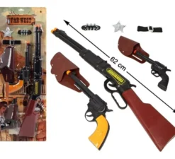 Kit da uomo armato: fucile, 2 pistole, 2 fondine, proiettili e stella
