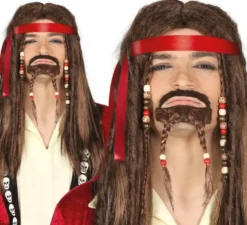 Kit dei pirati: parrucca con i dreadlocks e pizzetto