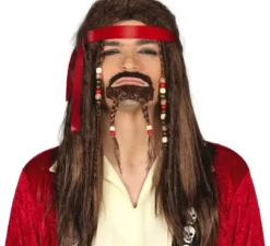 Kit dei pirati: parrucca con i dreadlocks e pizzetto