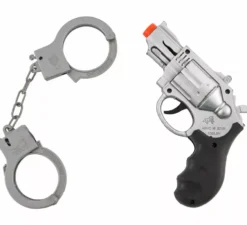 Kit della polizia: pistola di plastica e manette