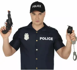Kit della polizia: pistola, granata, manette e distintivo